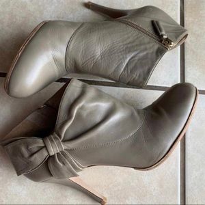 Leather Valentino Booties Taupe/Cream